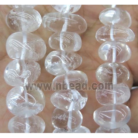 clear quartz chip beads, freeform