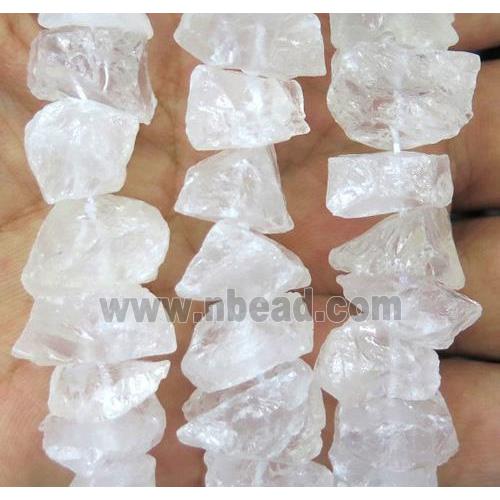 clear quartz chip beads, freeform, white