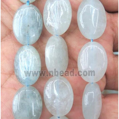 Aquamarine oval beads, blue