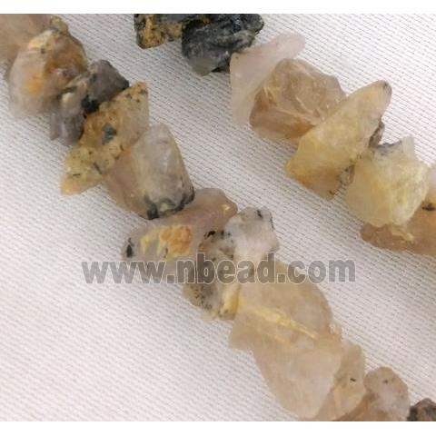 Gold Rutilated Quartz chip beads, freeform