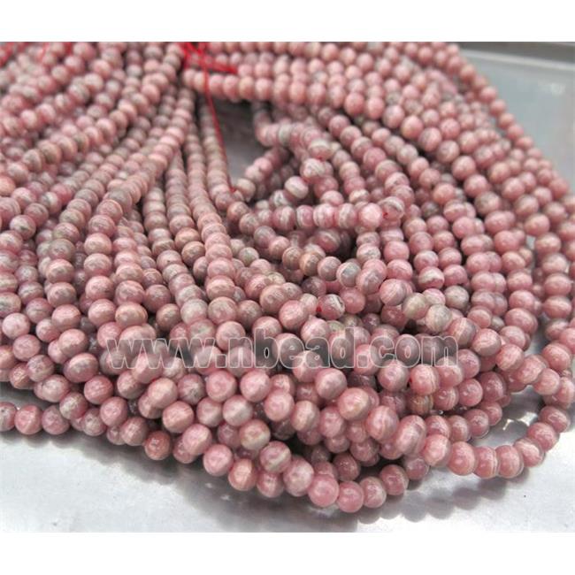 Natural Peru Rhodochrosite Beads Pink Smooth Round