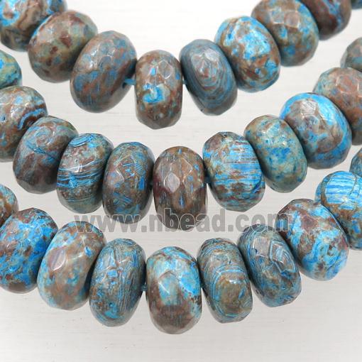 blue Oak Jasper beads, faceted rondelle