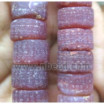 matte red agate bead, heeshi