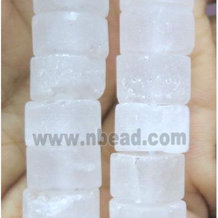 matte clear quartz heishi beads