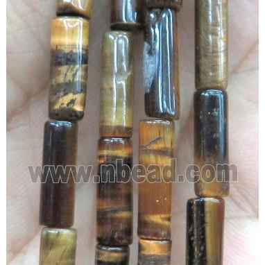 yellow Tiger eye stone tube beads