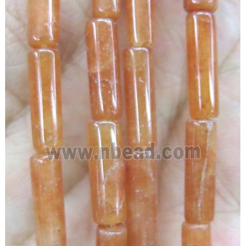 red aventurine tube beads