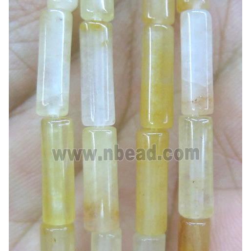 yellow jade tube beads