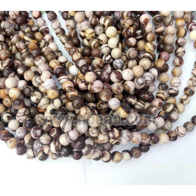 Australian Zebra Jasper bead, round