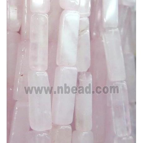 Rose Quartz cuboid beads, pink