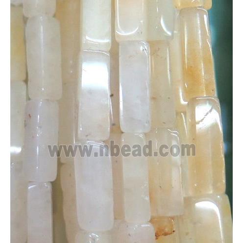 yellow jade cuboid beads