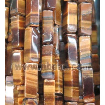 yellow Tiger eye stone cuboid beads