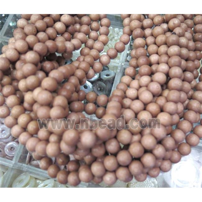 round Redwood rosery beads