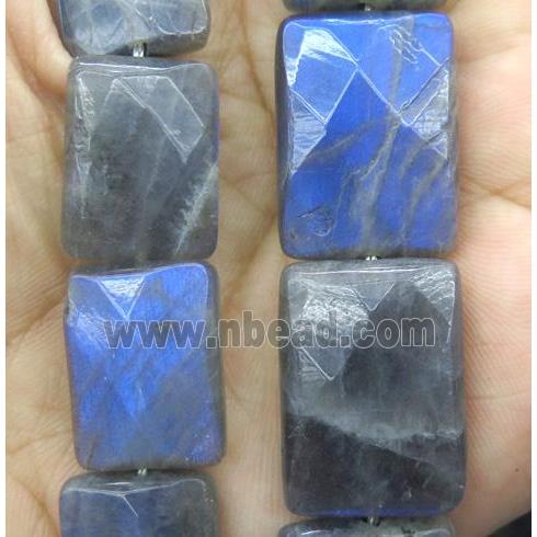 labradorite bead, faceted rectangle