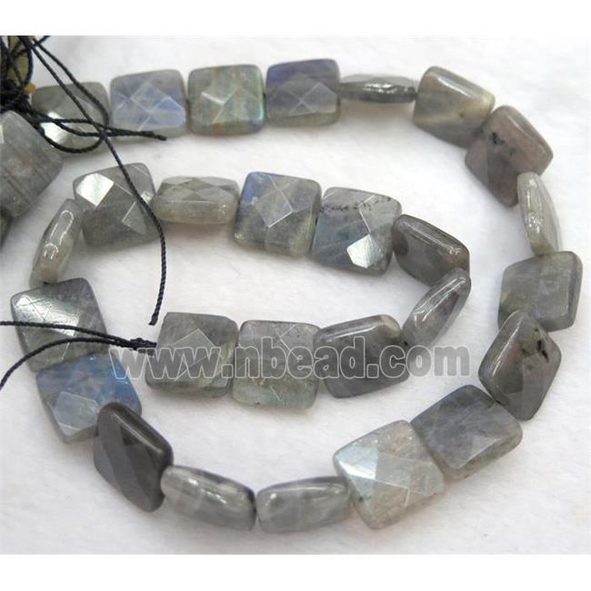 Labradorite bead, faceted square