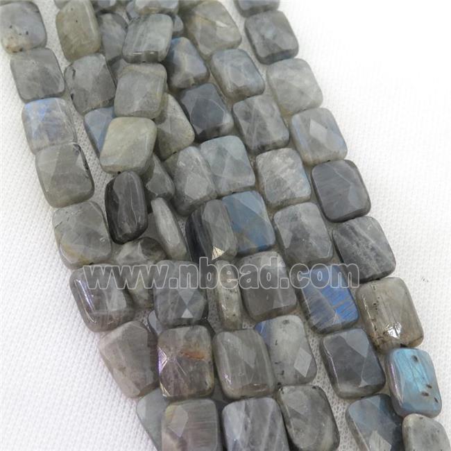 Labradorite beads, faceted rectangle