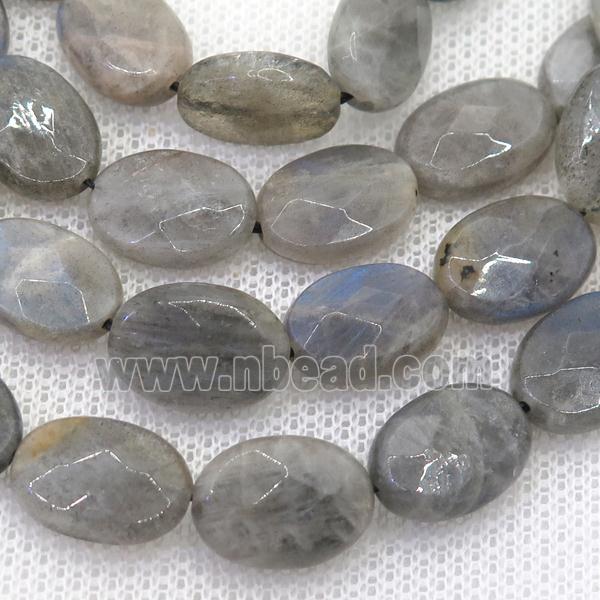 Labradorite bead, faceted oval