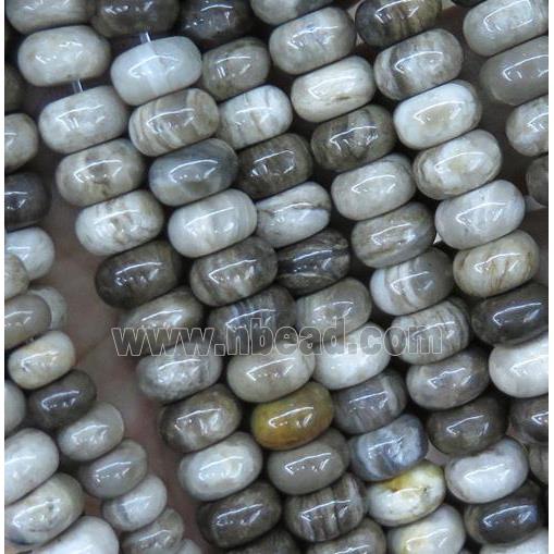 natural Silver Leaf Jasper beads, rondelle