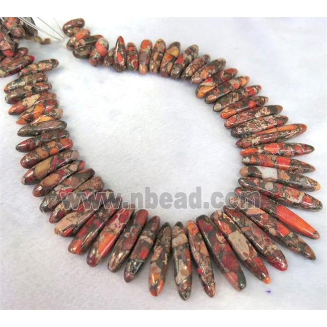 Imperial Jasper Beads for necklace, stick, orange