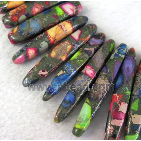 Imperial Jasper Beads for necklace, stick, colorful