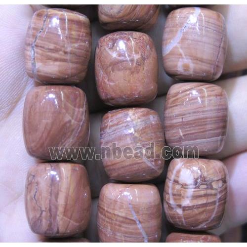 Brown Dye Jade Beads Barrel