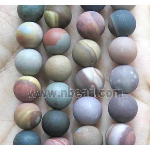 round matte American Picture Jasper beads