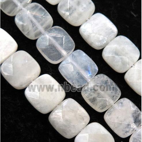 white MoonStone beads, faceted square