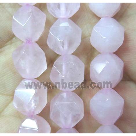 natural pink Rose Quartz beads cut round