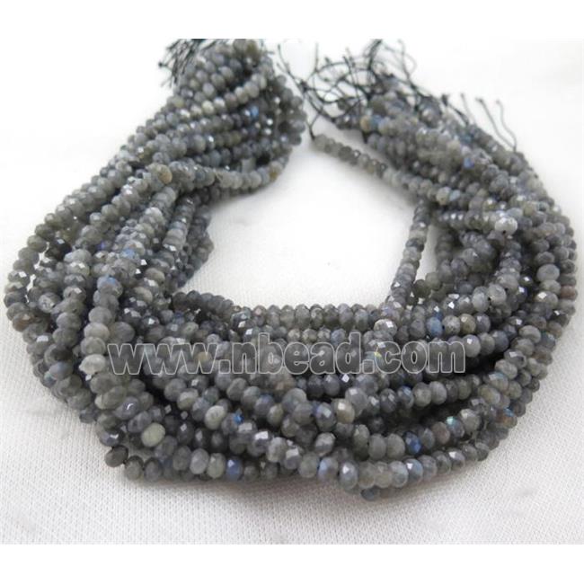 labradorite beads, faceted rondelle