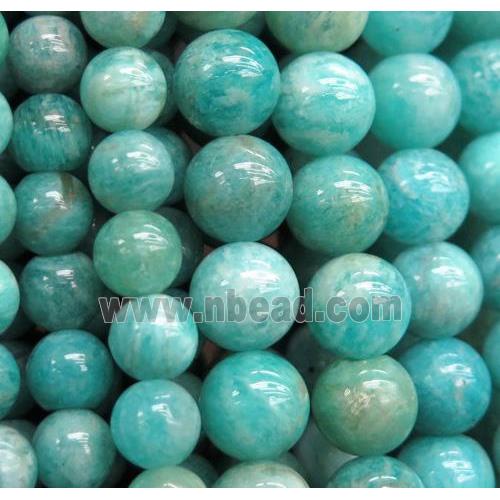 round Amazonite beads, green