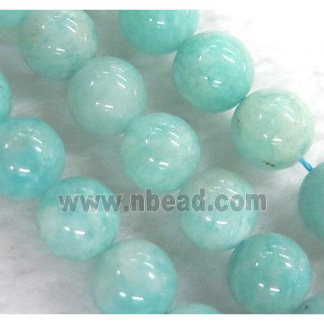 round amazonite beads, green