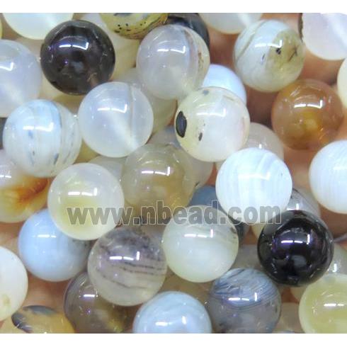 round Heihua Agate Beads