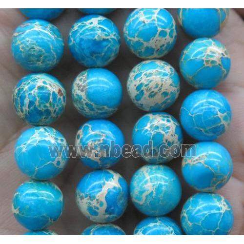 aqua Sea Sediment Jasper bead, round