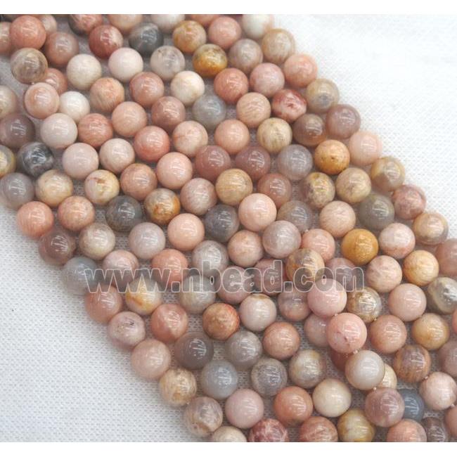 round SunStone Beads, pink