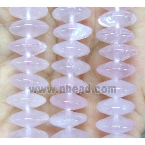 Rose Quartz Beads, pink, rondelle