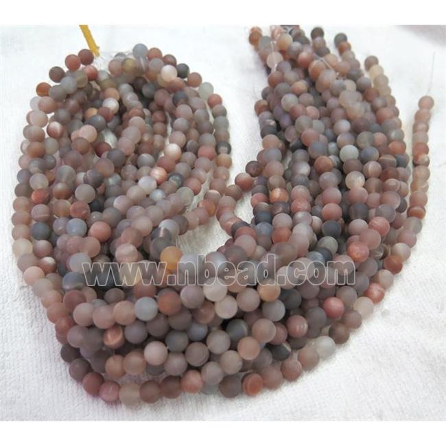 matte black SunStone beads, round