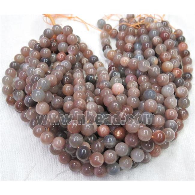 black SunStone beads, round