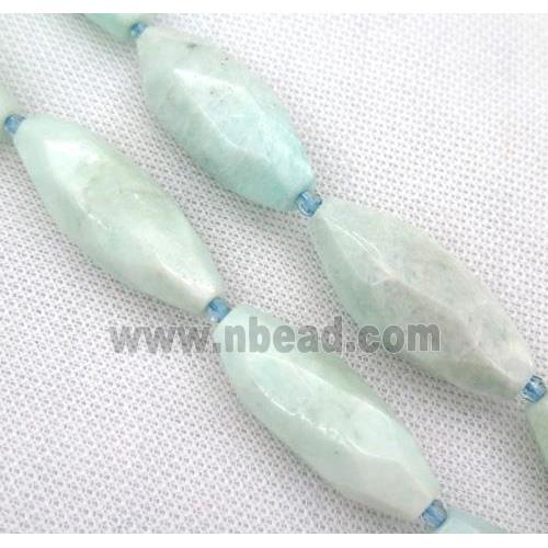 amazonite bead, faceted rice