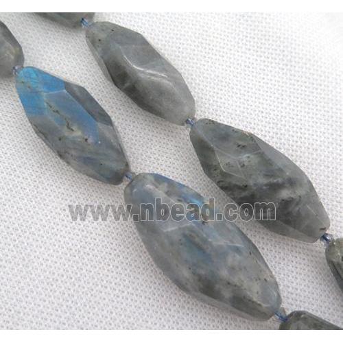 faceted Labradorite rice bead