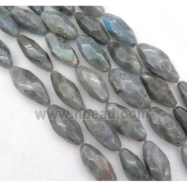 faceted Labradorite rice bead