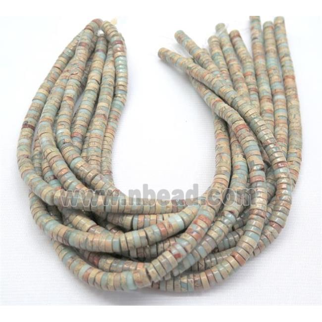 natural Imperial Jasper beads, heishi, A grade