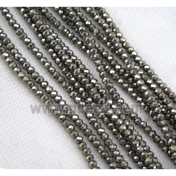 pyrite beads, faceted rondelle, A grade