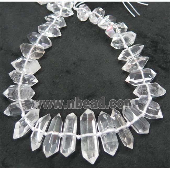 Clear Quartz Bullet Beads, point