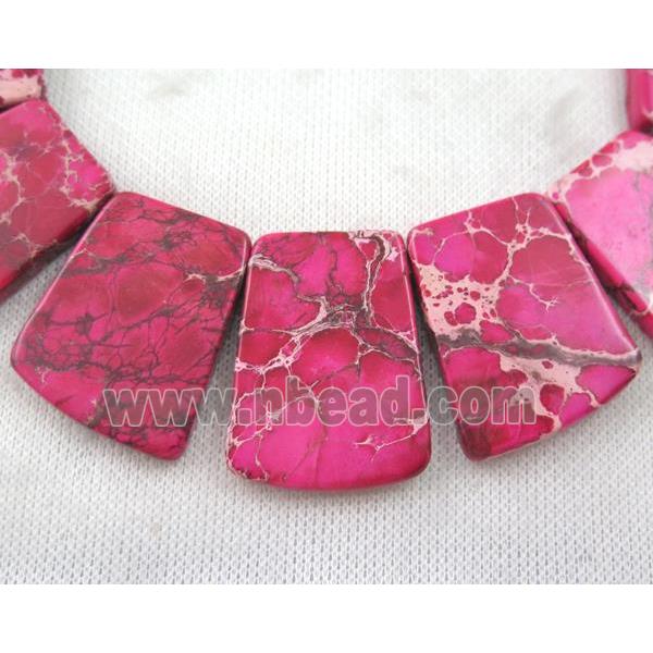 hotpink Sea Sediment Jasper bead for necklace, freeform