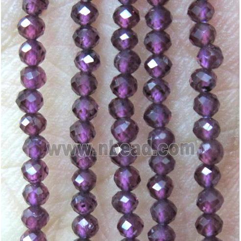 purple Garnet beads, tiny, faceted round