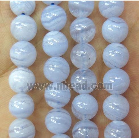 natural Blue Lace Agate Beads, round