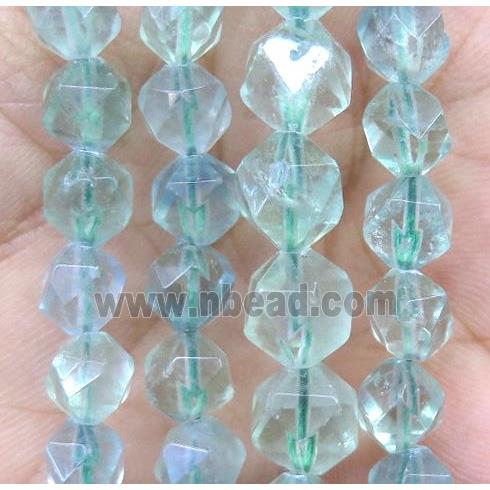 natural green Fluorite beads cut round