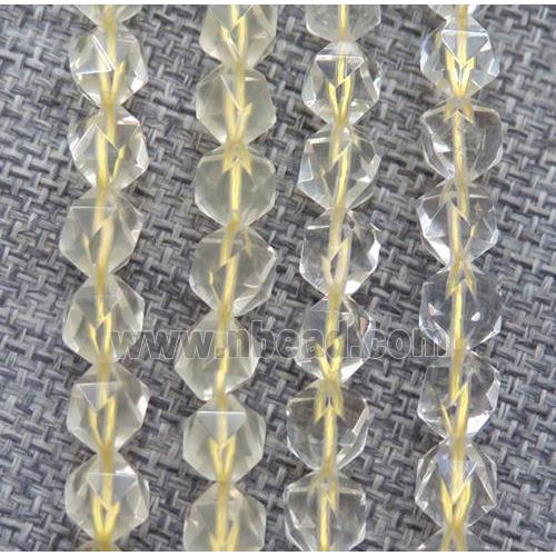 natural Lemon Quartz beads cut round