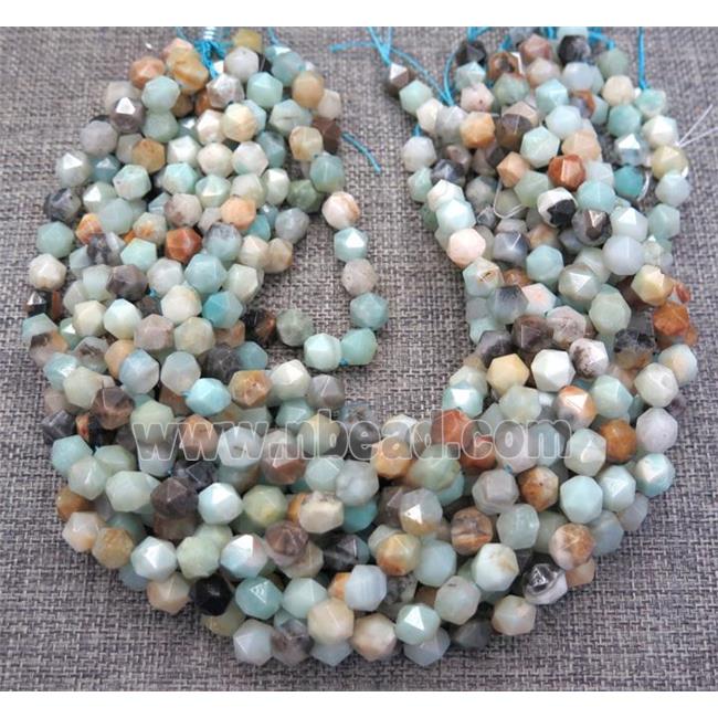 natural chinese Amazonite beads cut round multicolor