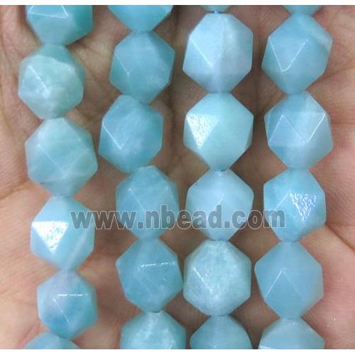 blue Amazonite beads cut round