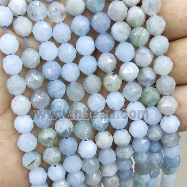 natural Aquamarine beads cut round